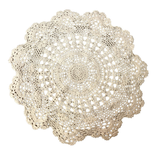 30391 - Ecru 11" Round hand crochet Doily |8-10|