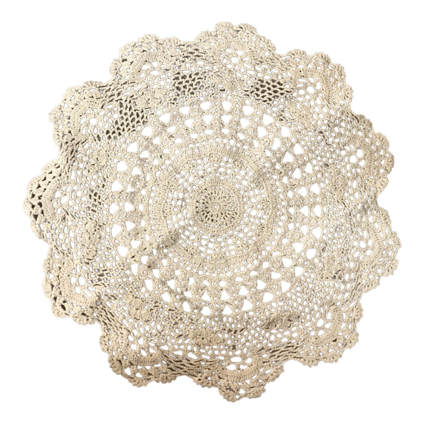 30391 - Ecru 11" Round hand crochet Doily |8-10|