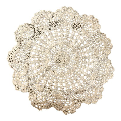 30391 - Ecru 11" Round hand crochet Doily |8-10|