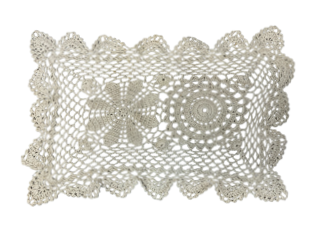 30393 - 14" Ecru Double Rectangle Doily |21-27|
