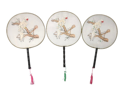 30896 - Set of Three 14-Inch Hand Fans With Cockatoos |21-27|