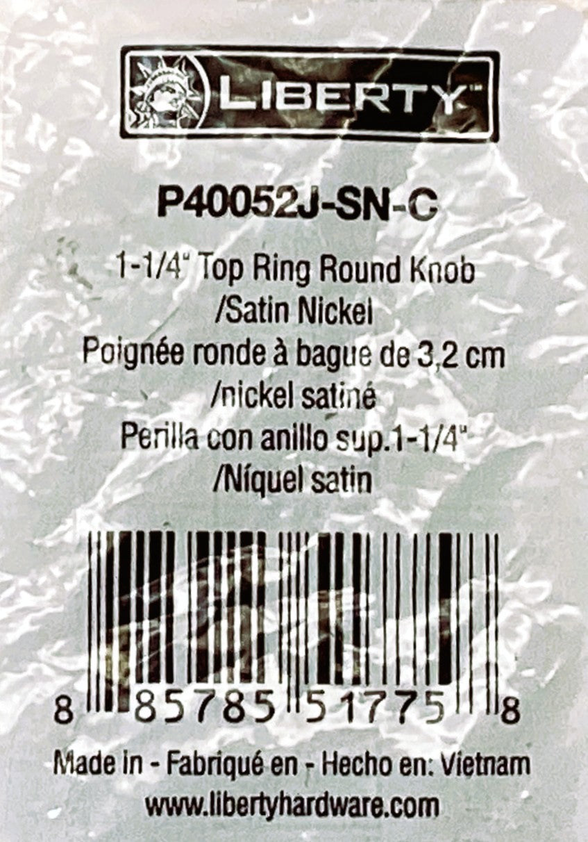 31006 - Set of Two 1 1/4" Satin Nickel Knob P40052J-SN-C |21-25|