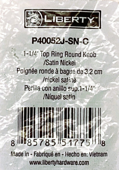 31006 - Set of Two 1 1/4" Satin Nickel Knob P40052J-SN-C |21-25|