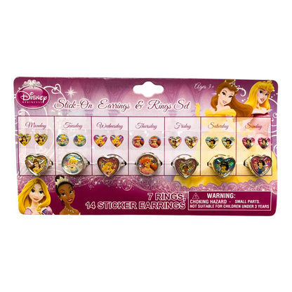 31120 - Disney Princess Earrings & Ring Weekly Pack |Clear-144|