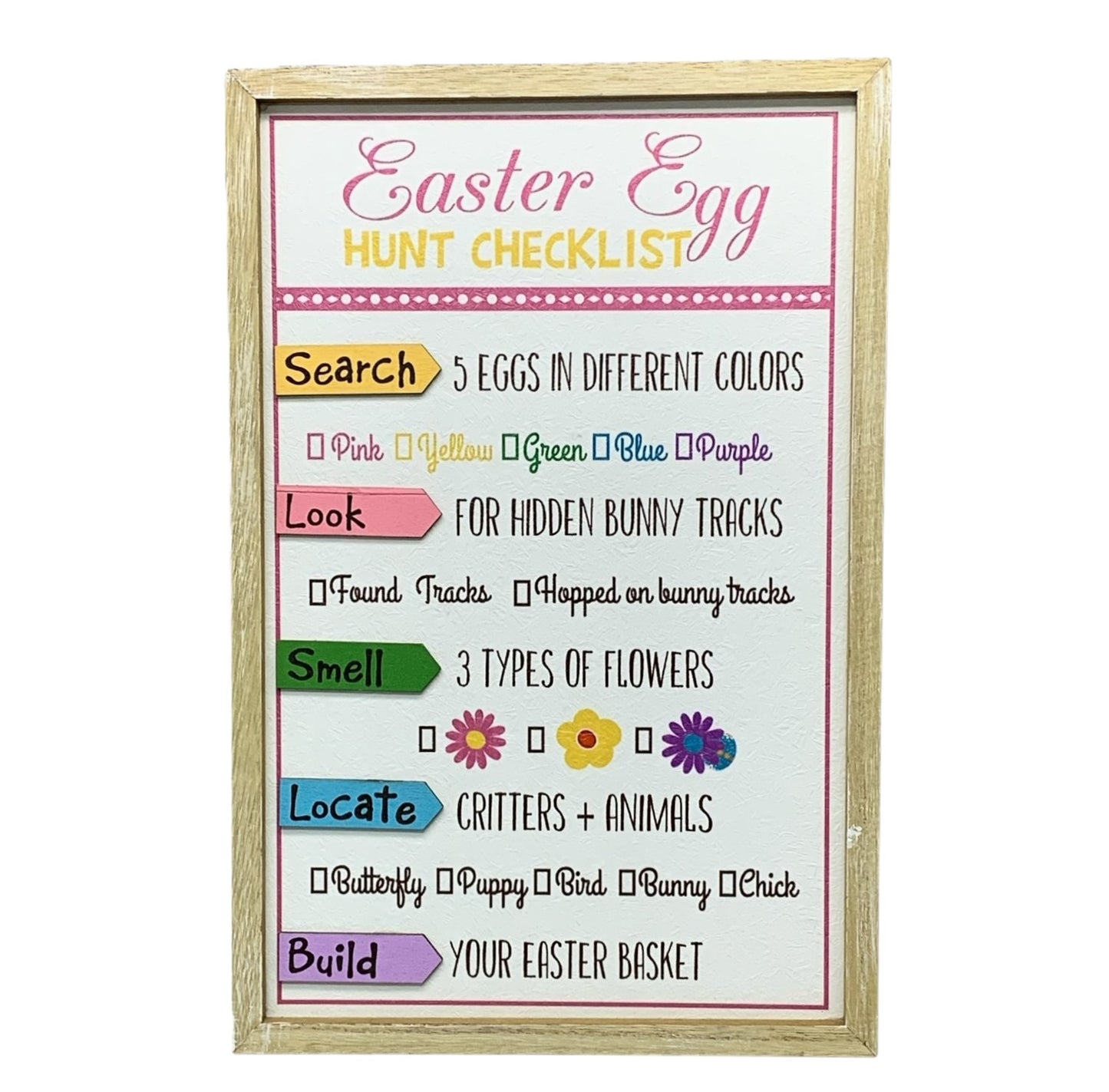 32020 - Easter Egg Hunt Checklist Frame 15" |TBD|