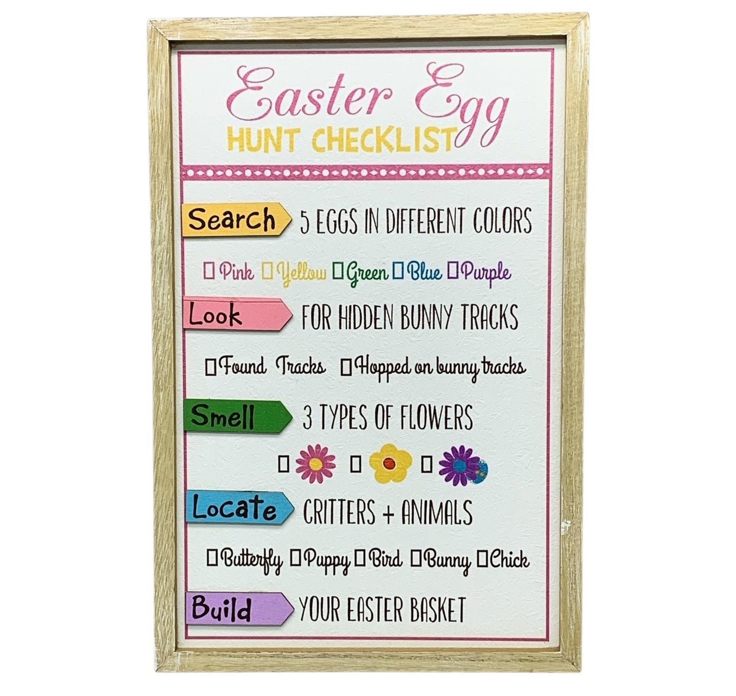 32020 - Easter Egg Hunt Checklist Frame 15" |TBD|