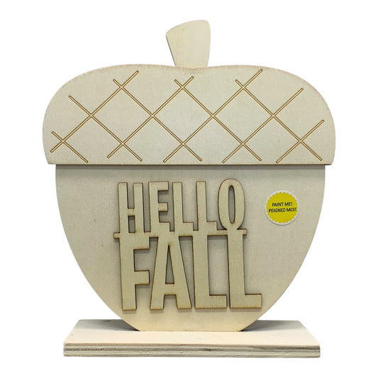 32302 - 8" DIY Hello Fall Wood Acorn |8-14|