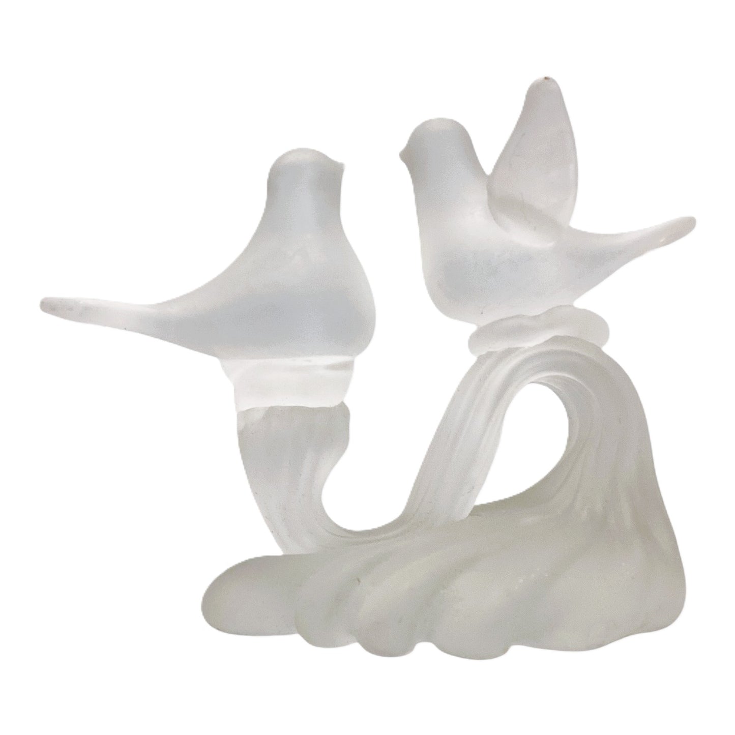33667 - Vintage Le Smith Satin Frosted Glass Swallow Birds 4x6 |Z-70|