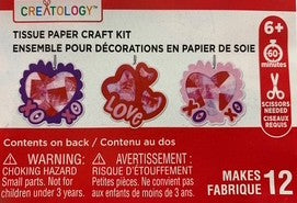 33870 - Two-Pack Valentine's Day Tissue Paper Craft Kit Makes 24 |2-20|