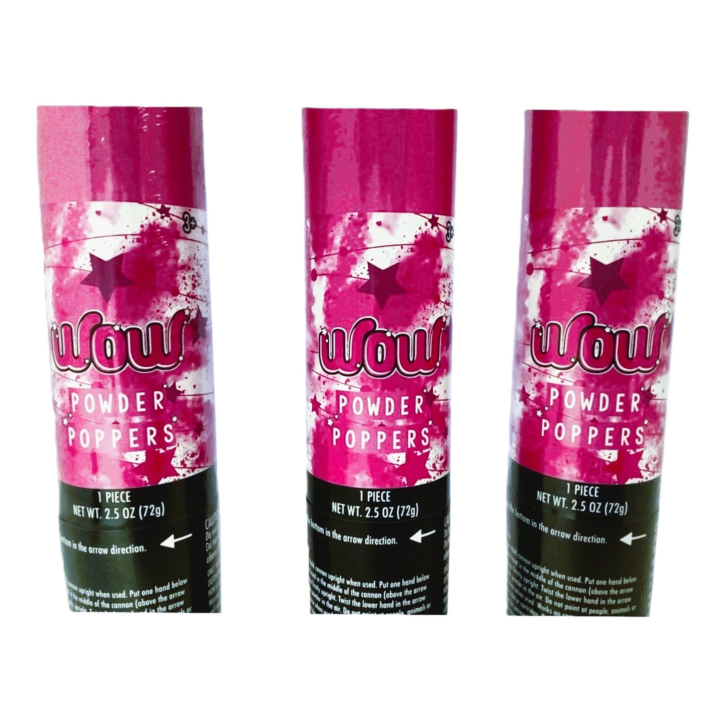 34971 - Wow Pink Powder Popper Lot Of Three BABY GENDER REVEAL |22-10|