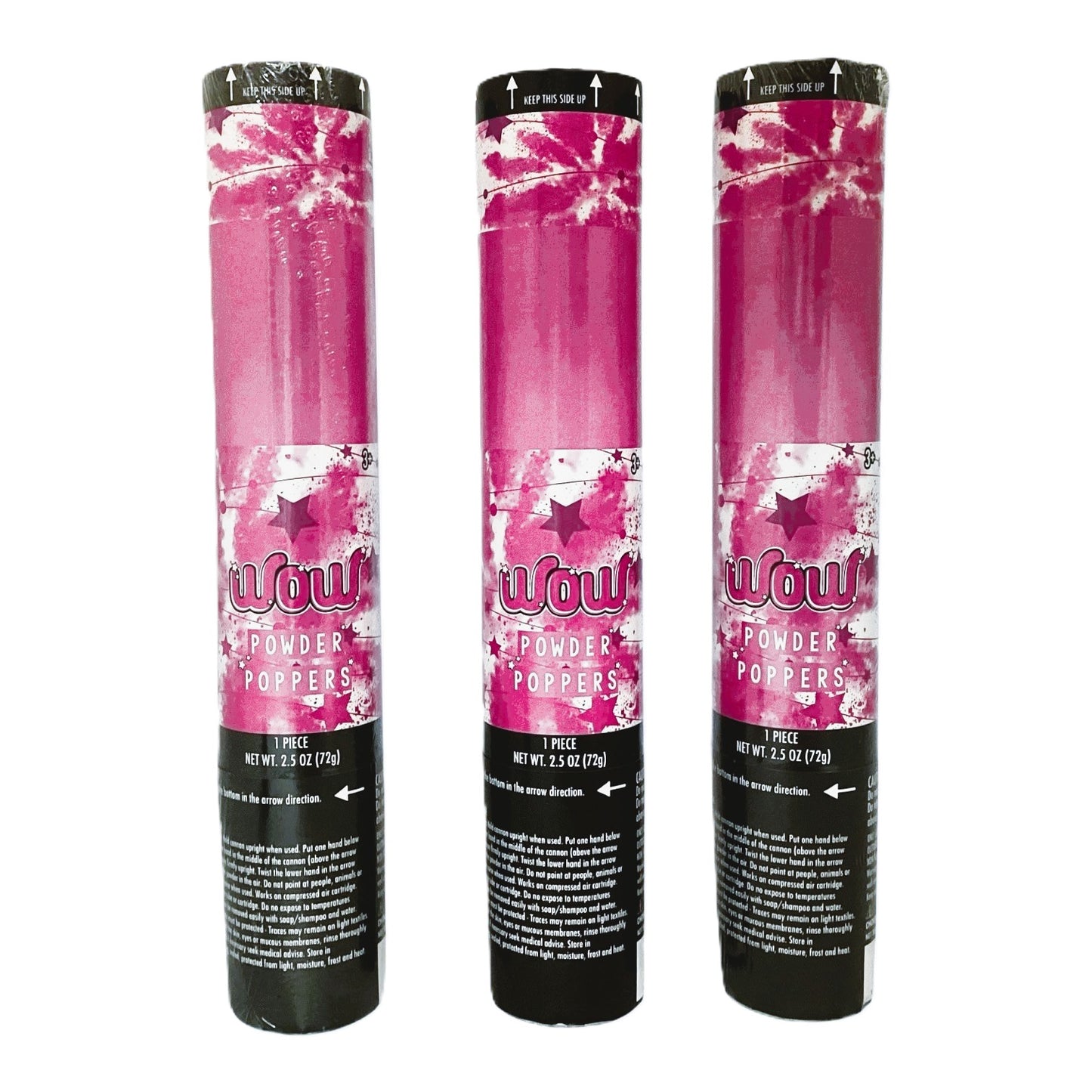 34971 - Wow Pink Powder Popper Lot Of Three BABY GENDER REVEAL |22-10|