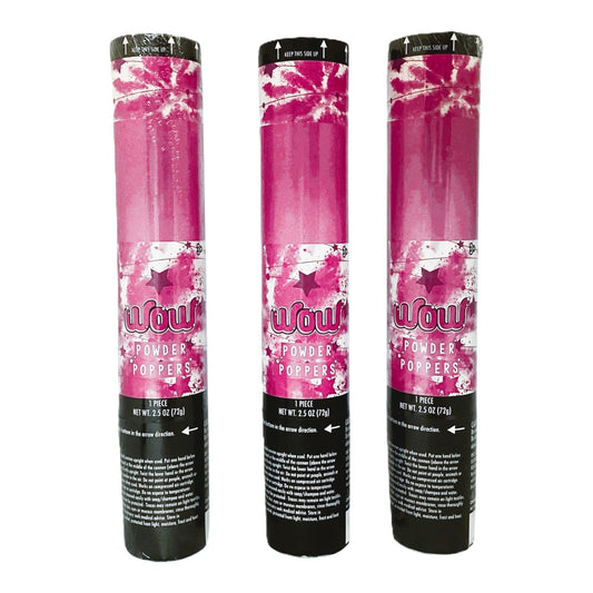 34971 - Wow Pink Powder Popper Lot Of Three BABY GENDER REVEAL |22-10|