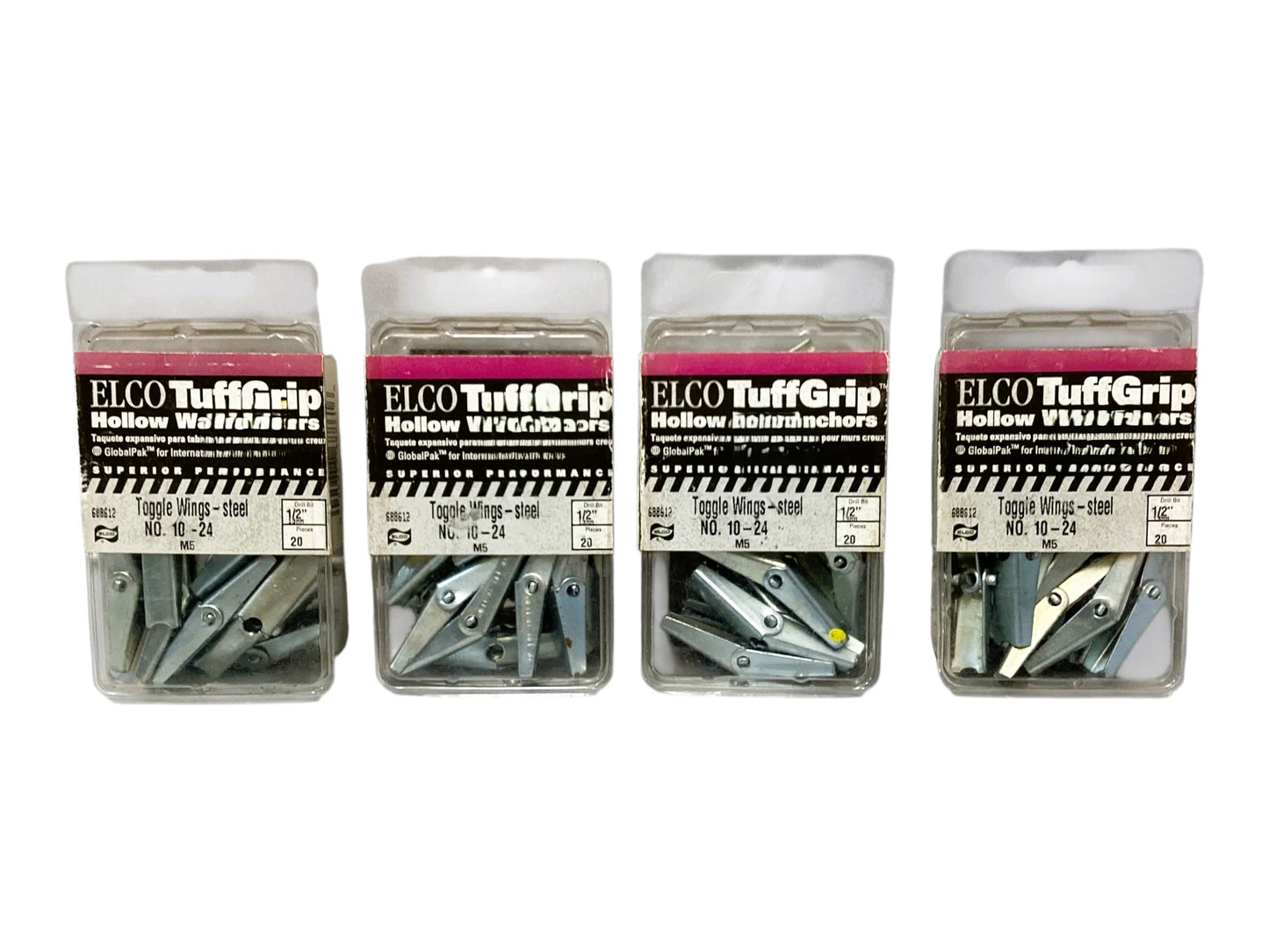 35197 - Set of 4 - Elco Tuffgrip High-Strength Hollow Wall Anchors For No. 10-24, 80 Pieces In Total |11-12|
