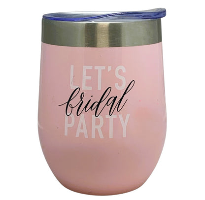 35882 - 5" Bridal Party Wine Tumbler Pink |9-20|