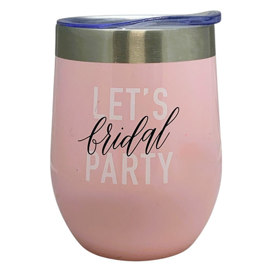 35882 - 5" Bridal Party Wine Tumbler Pink |9-20|