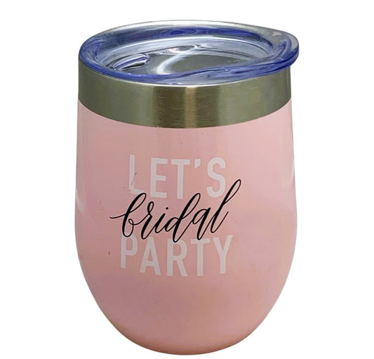 35882 - 5" Bridal Party Wine Tumbler Pink |9-20|