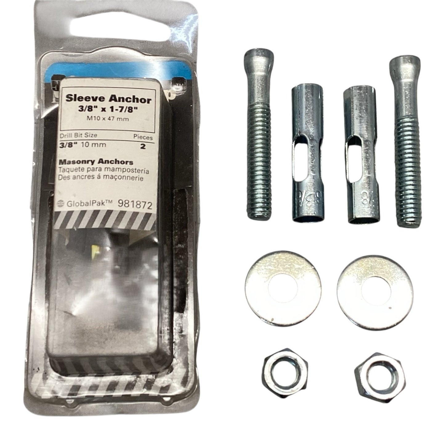 35899 - Set of 4 Elco Tuffgrip Sleeve Anchor 3/8"x1-7/8" 8 Total Pieces |5-6|