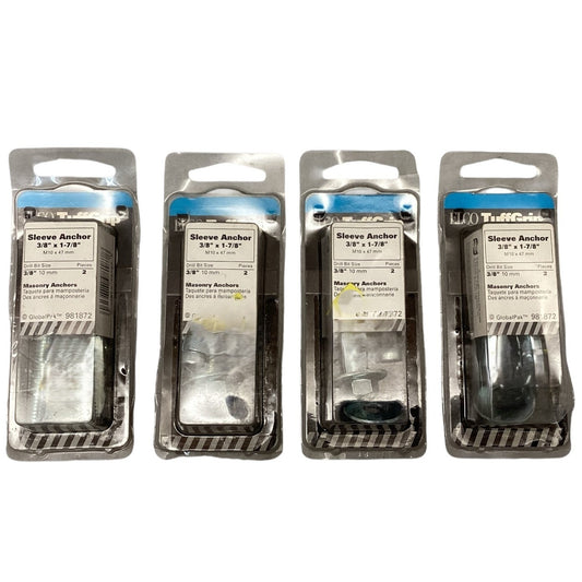 35899 - Set of 4 Elco Tuffgrip Sleeve Anchor 3/8"x1-7/8" 8 Total Pieces |5-6|
