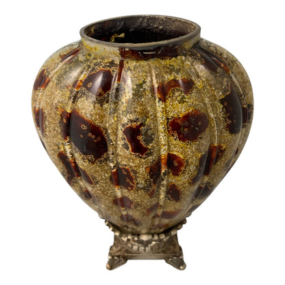 35933 - Large 13" Tartaruga Style Tortoise Pattern Glass Vase |11-20|