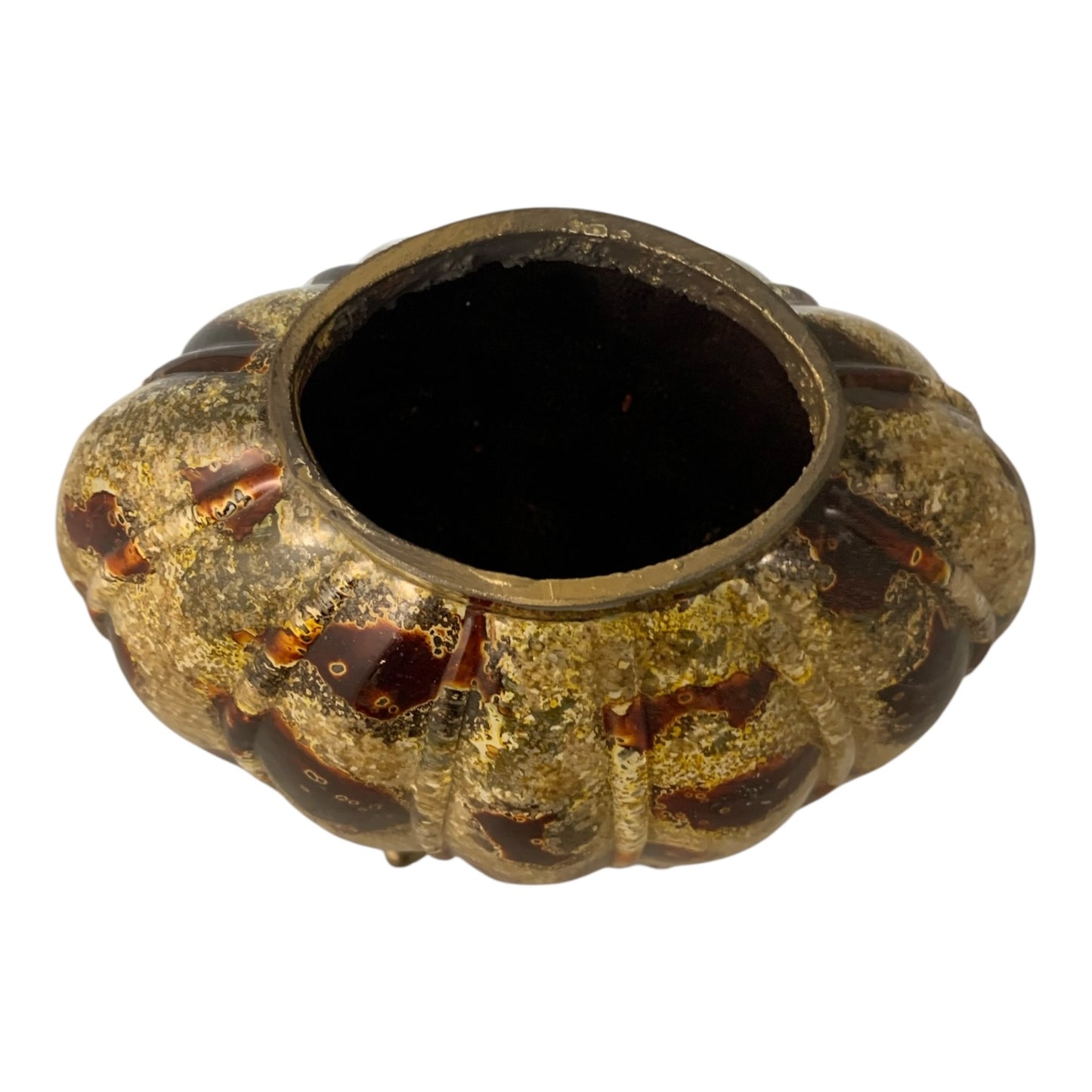 35933 - Large 13" Tartaruga Style Tortoise Pattern Glass Vase |11-20|
