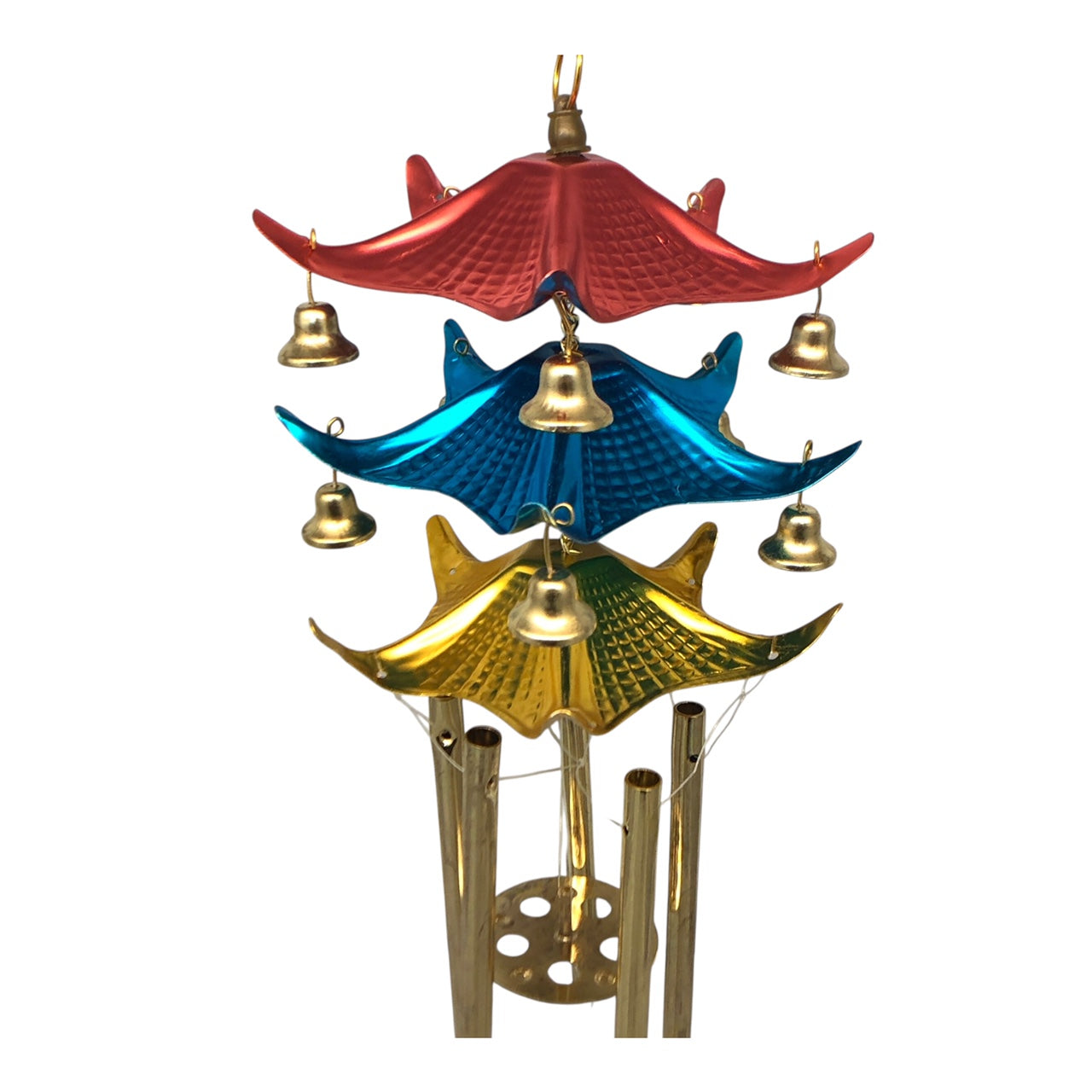 35955 - Pagoda Wind Chime Pink Blue Gold |14-29|