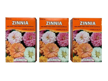 36132 - Set of Three Boxes Zinnia Seed Mix 75 Sq. Feet |9-11|