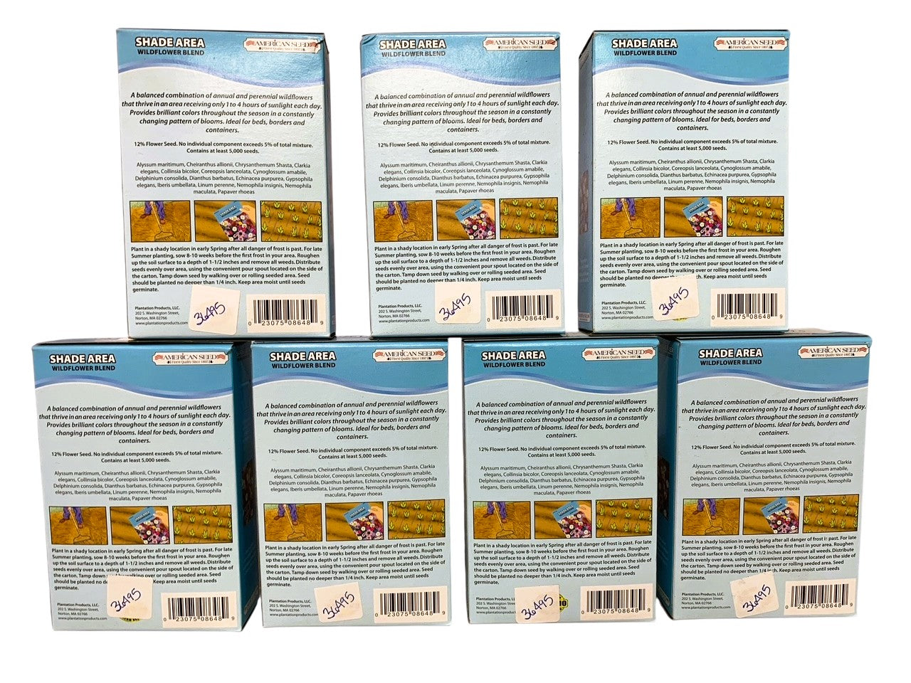 36495 - SET OF SEVEN 4x6" BOXES Shade Area Wildflower Blend - COVERS 700 SQUARE FEET |TBD|