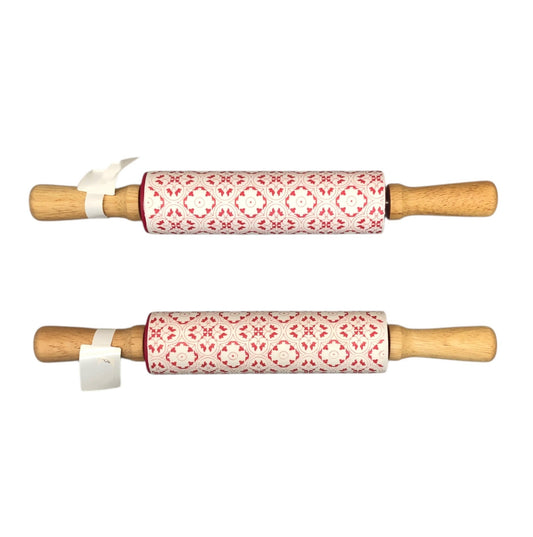 36559 - Set of 2 Silicone Rolling Pin Burgundy |22-4|