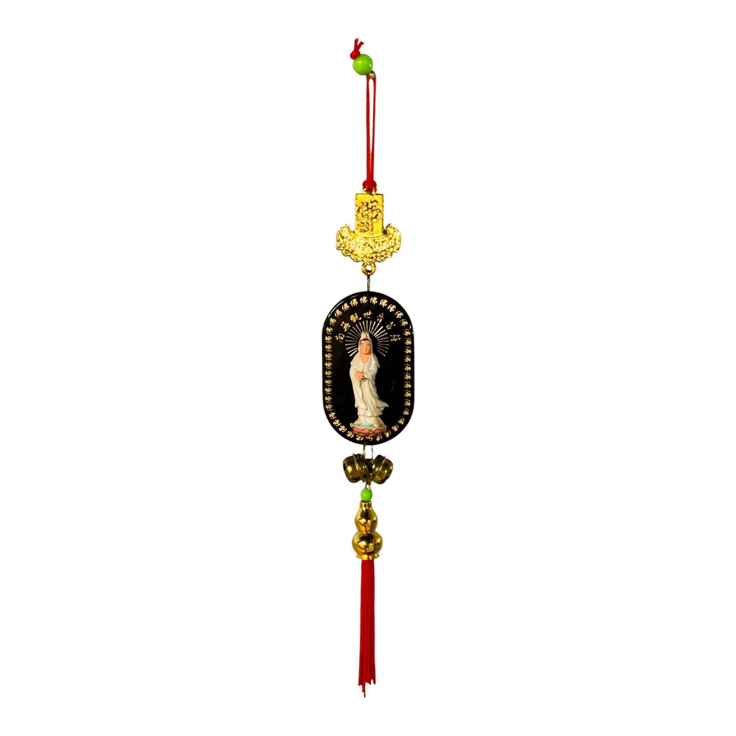 36977 - 13" Quan Yin Hanger With Red Tassel And Bells |22-13|