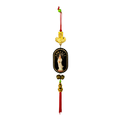 36977 - 13" Quan Yin Hanger With Red Tassel And Bells |22-13|