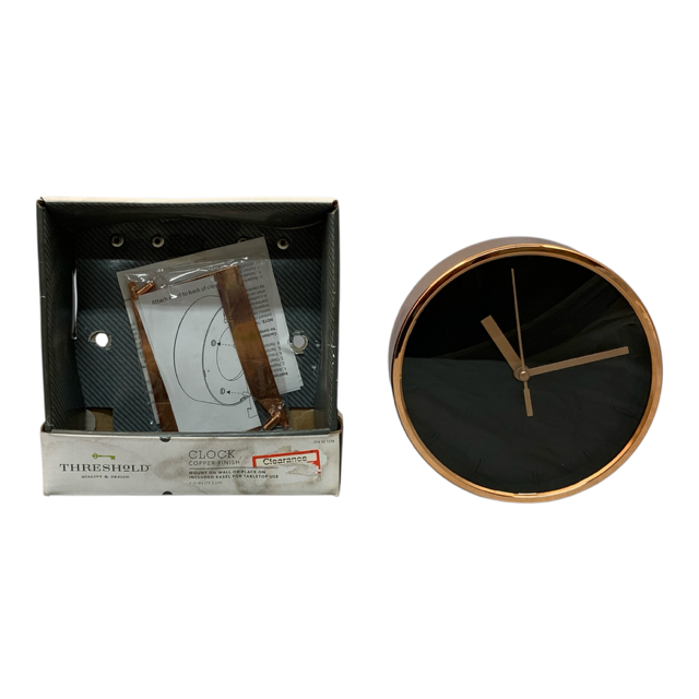 37034 - 5.5" Threshold Copper Finish Clock Battery Operated |9-14|