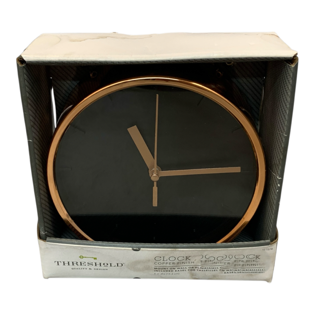 37034 - 5.5" Threshold Copper Finish Clock Battery Operated |9-14|