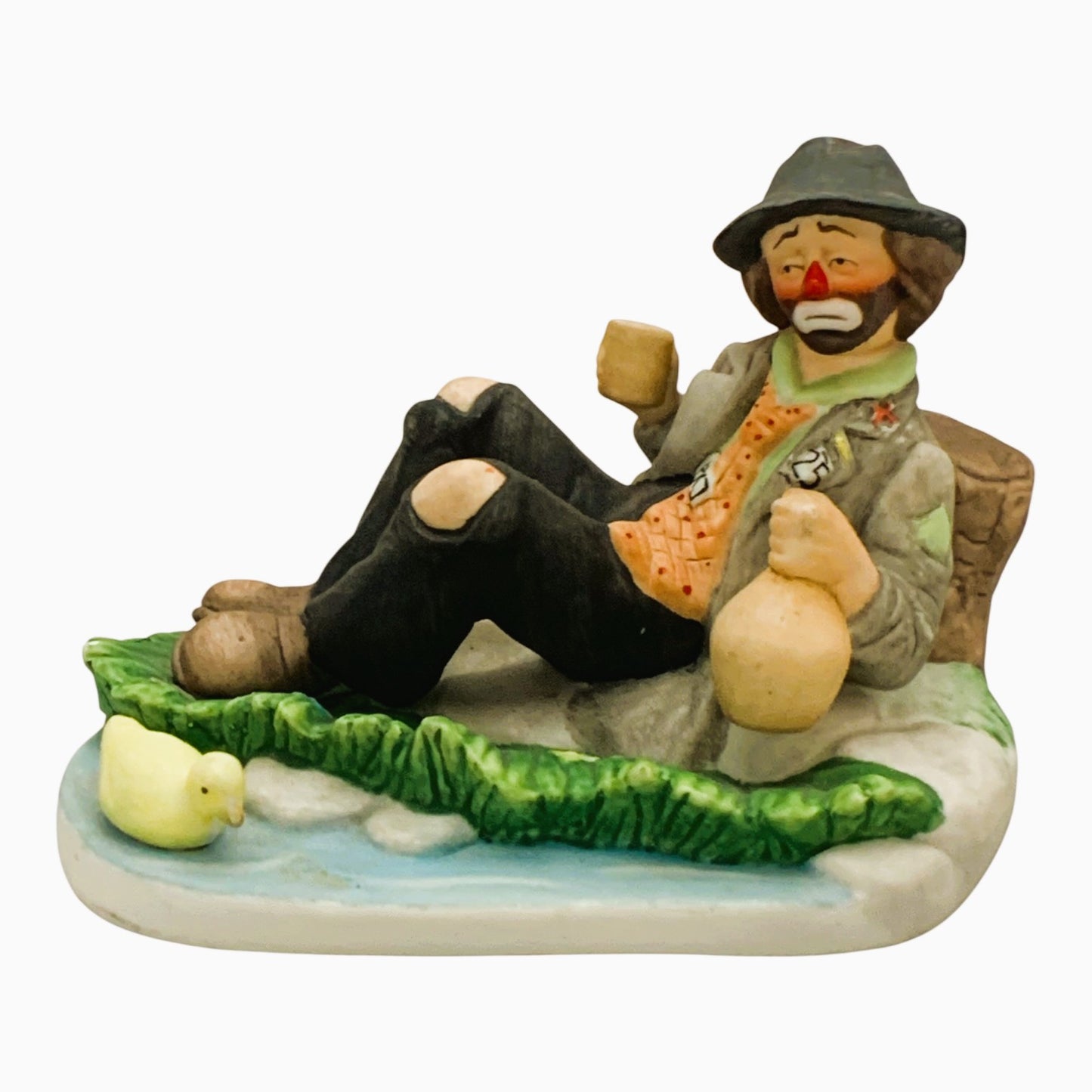 37001 - Set of 2 Emmett Kely Fiurines Near Pond With Duck |19-26|