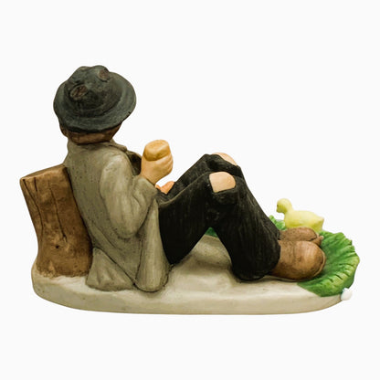 37001 - Set of 2 Emmett Kely Fiurines Near Pond With Duck |19-26|