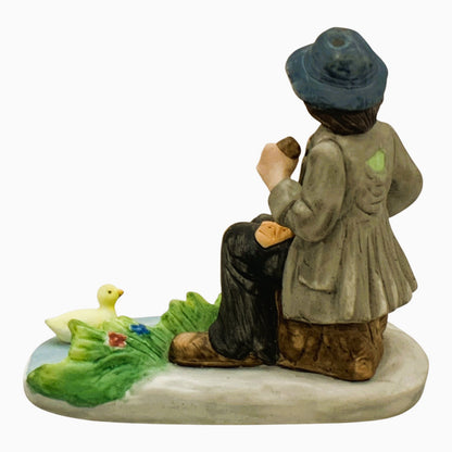 37001 - Set of 2 Emmett Kely Fiurines Near Pond With Duck |19-26|