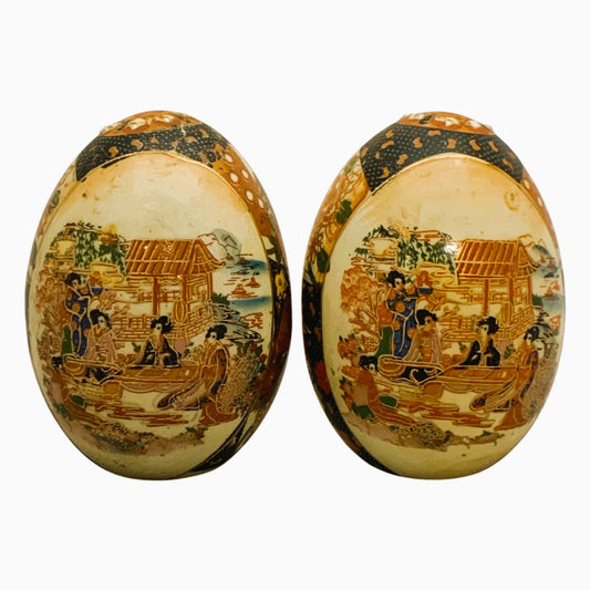 37117 - Set of Two 5" Satsuma Oriental Eggs |19-26|