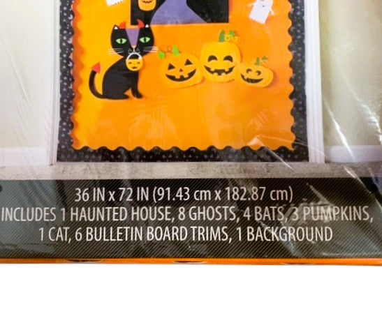 37619 - Haunted Door Decor 36 x 72 inch Haunted House, Ghosts, Bats, Pumpkins |TBD|