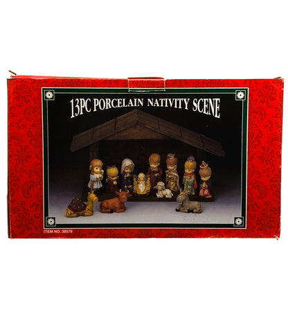 37897 - 13-Pc Porcelain Nativity Scene |2-21|