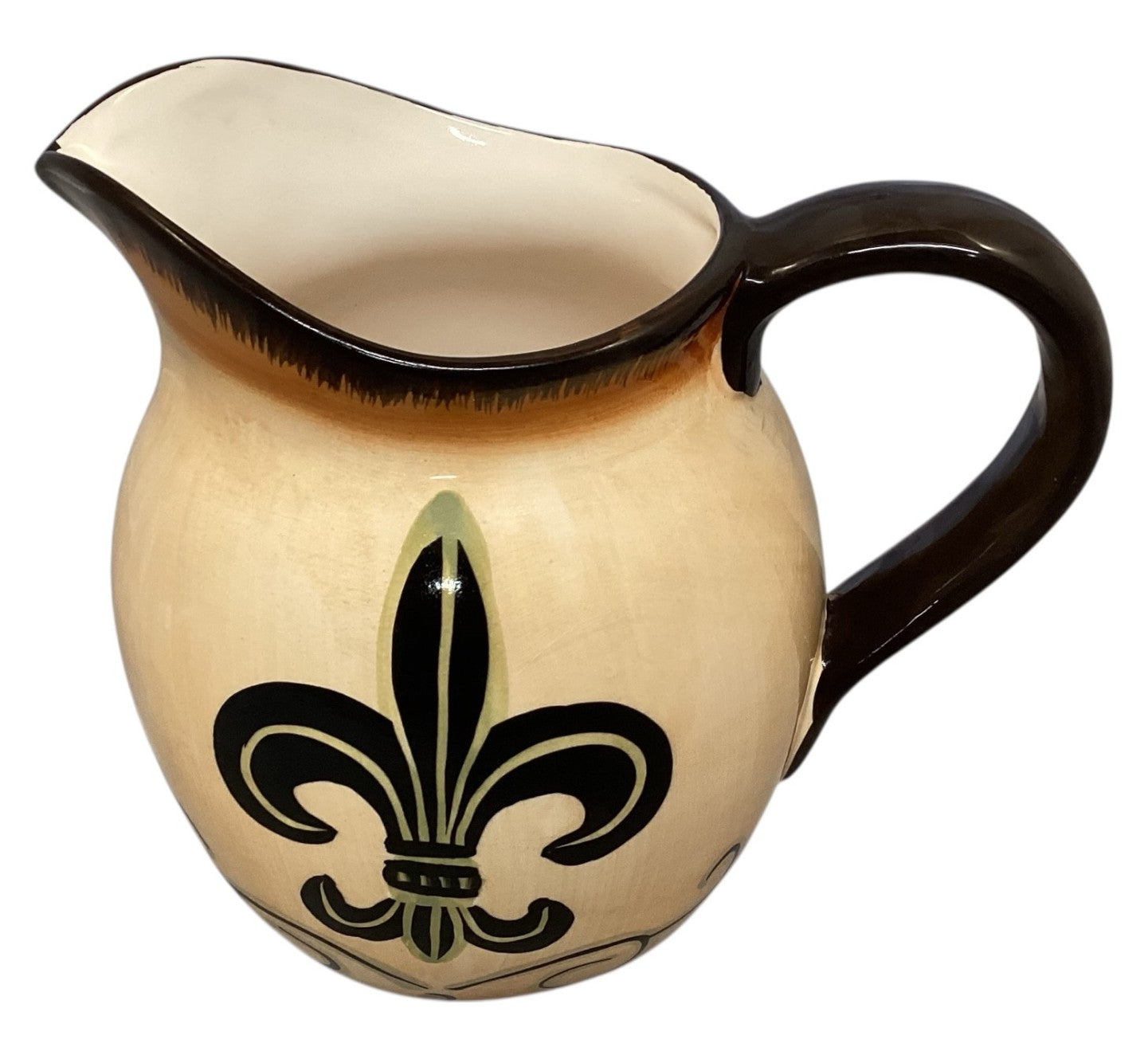 37901 - Hollywood Casino Cermaic Pitcher Saints Fleur De Lis 8" |6-11|