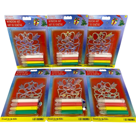 38654 - 6 Kits Tree And Present Window Art Creativity For Kids Teachers Pack 6" |R-32|