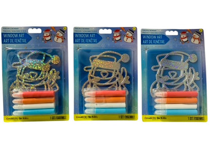 38655 - Set of Three Craft Penguin & Snowman Window Art 9" |1-32|