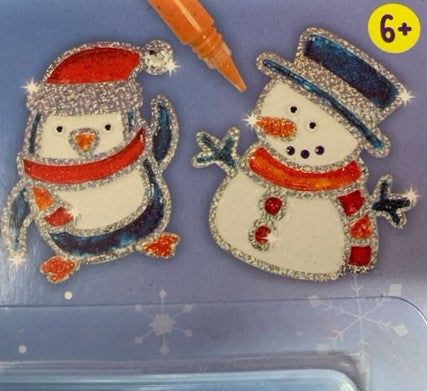 38655 - Set of Three Craft Penguin & Snowman Window Art 9" |1-32|