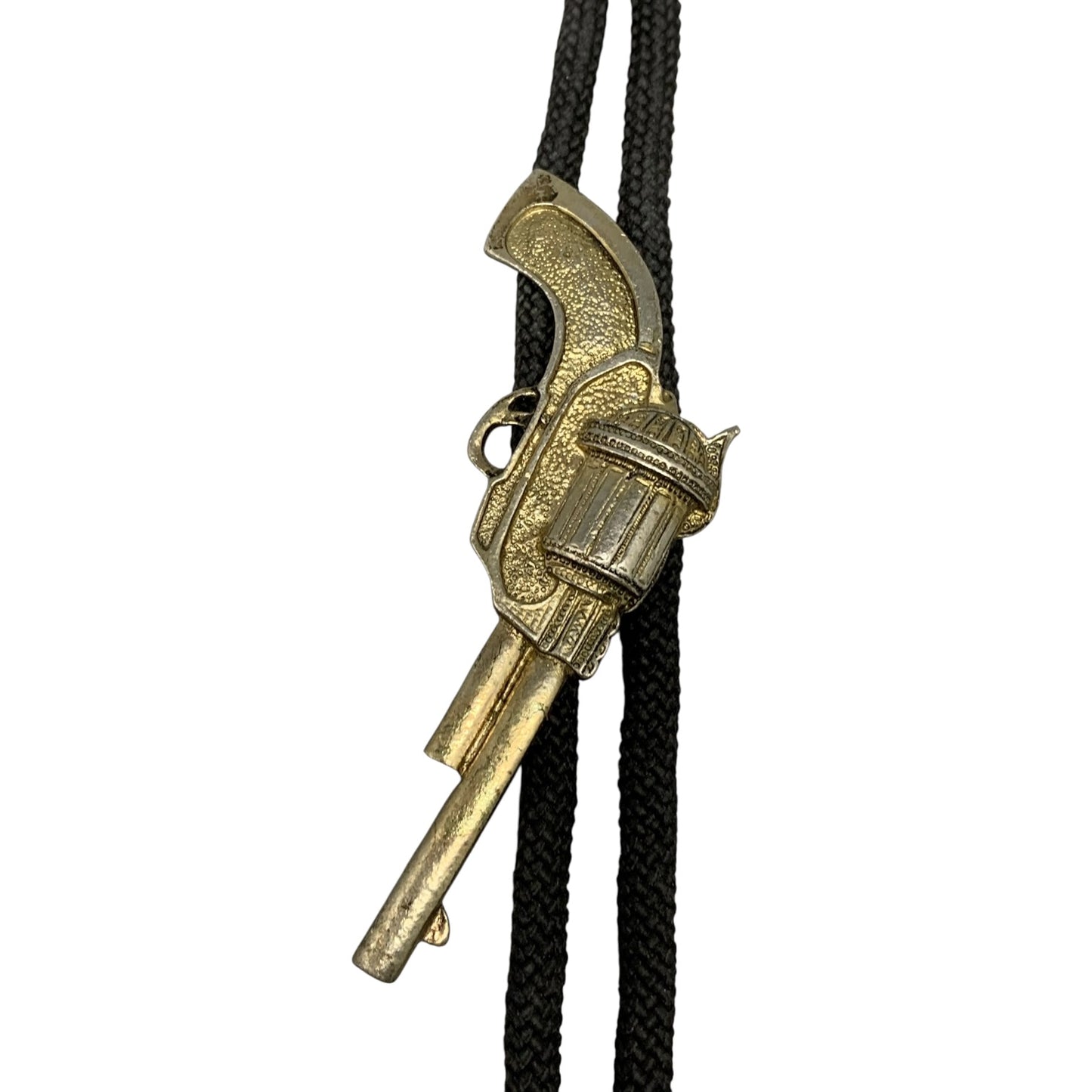 38887 - Silver Pistol Bolo Tie |Clear-149|