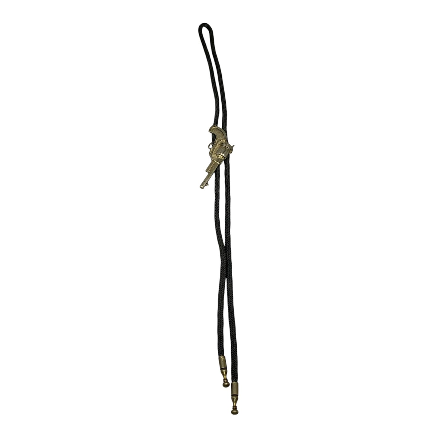 38887 - Silver Pistol Bolo Tie |Clear-149|