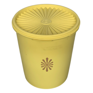 39495 - VINTAGE Yellow 5" x 7.5" Tupperware Canister|22-13|