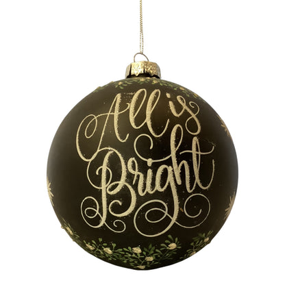 39523 - All Is Bright Black and White Large 4" Ornament |Pod 1-77|