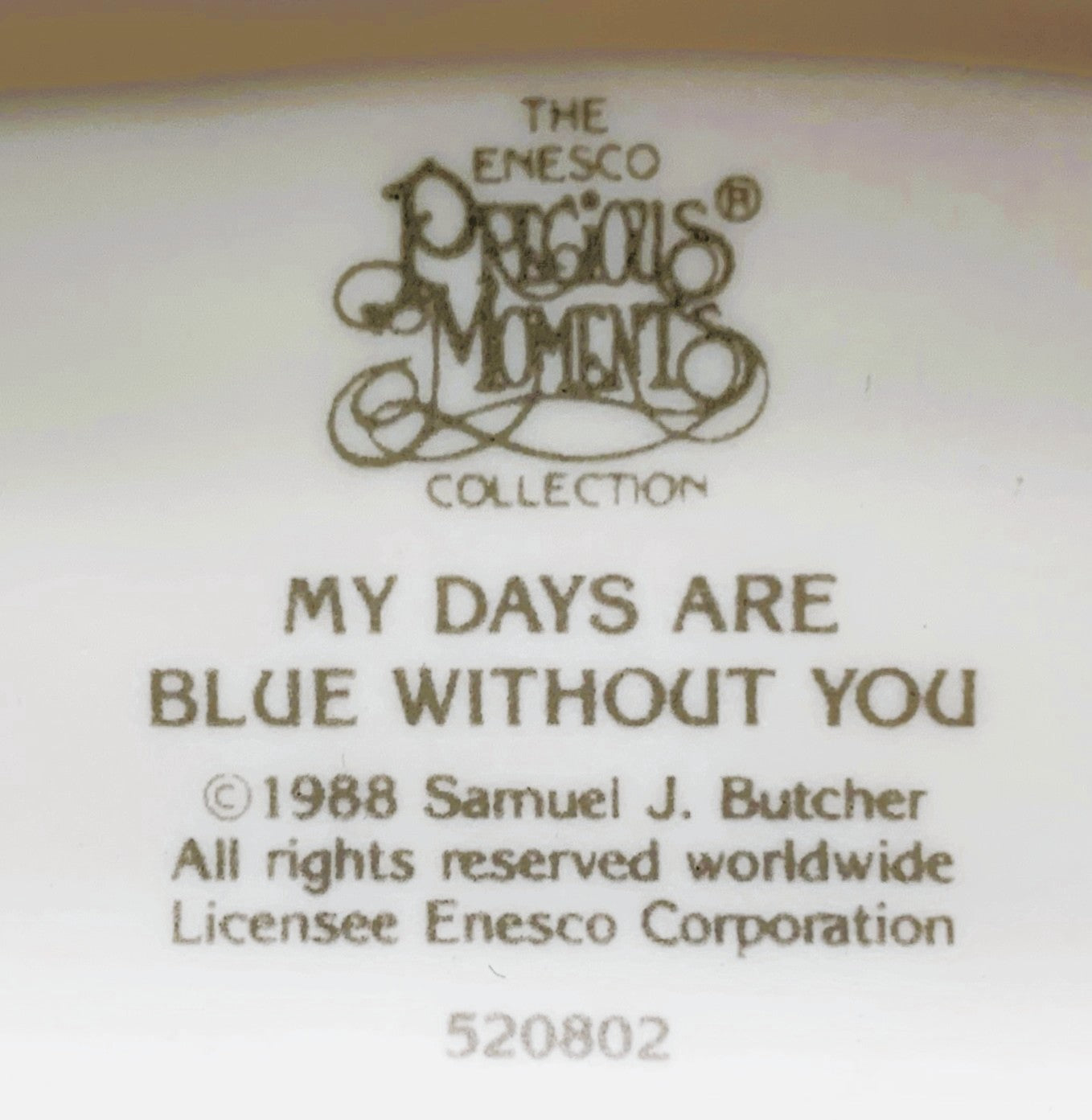 39582 - 7" Precious Moments "My Days Are Blue Without You" Figurine |H-10|