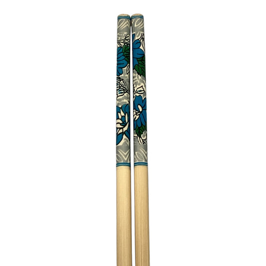 39908 - Chopsticks Set of 8 Pair Blue Flower Decal |18-27|
