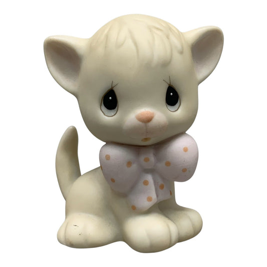 40450 - Precious Moments Charming 2" Pink Bowtie Cat |H-3|