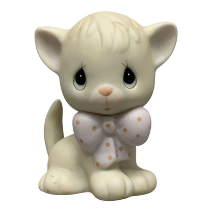 40450 - Precious Moments Charming 2" Pink Bowtie Cat |H-3|